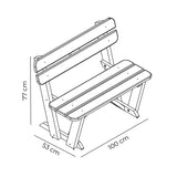 Banca Begonia Negro 100x80cm sin Apoyabrazos - SILLAS DE EXTERIOR | Bylmo