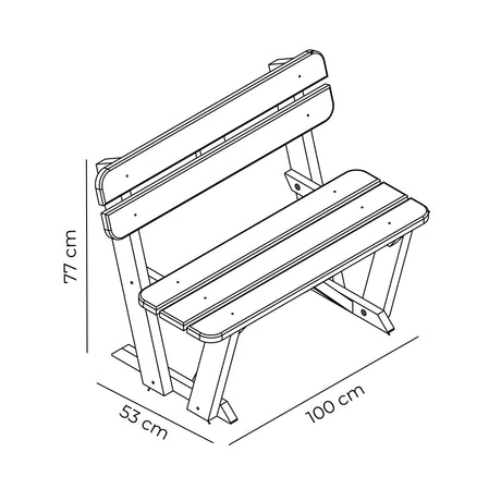 Banca Begonia Negro 100x80cm sin Apoyabrazos - SILLAS DE EXTERIOR | Bylmo
