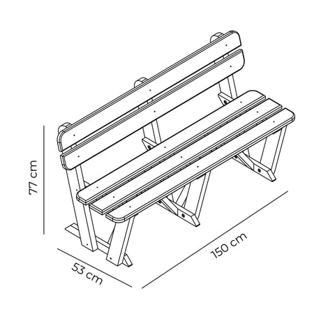 Banca Begonia Negro 151x80cm sin Apoyabrazos - SILLAS DE EXTERIOR | Bylmo