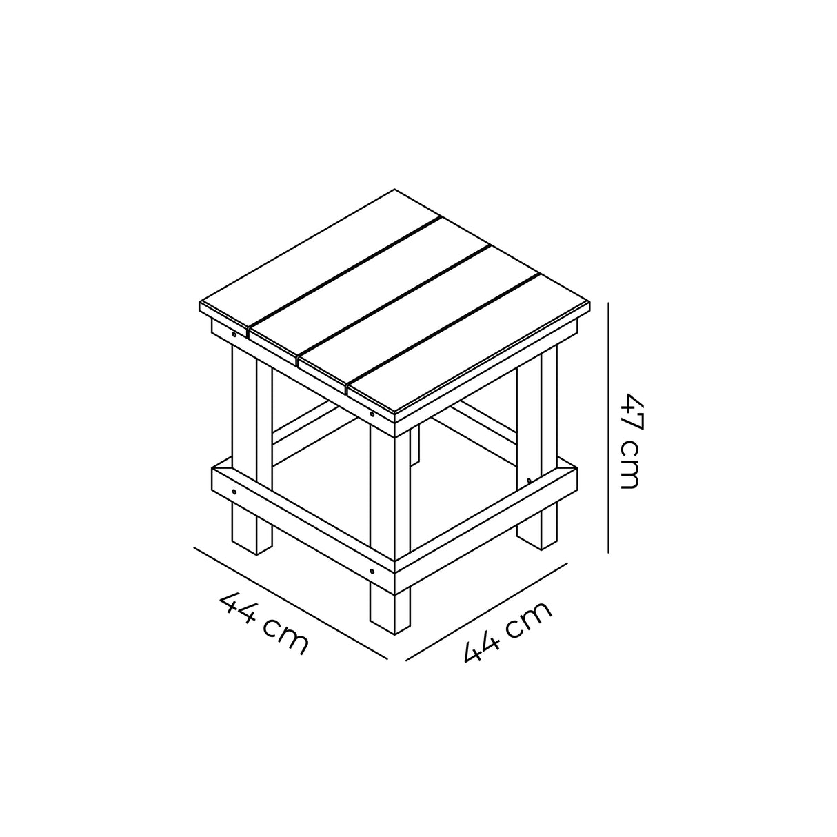 Mesa de Centro Timbiqui Negro 44x47cm Cuadrada - MESAS DE EXTERIOR | Bylmo