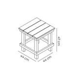 Mesa de Centro Timbiqui Negro 44x47cm Cuadrada - MESAS DE EXTERIOR | Bylmo