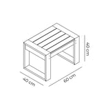 Mesa de Centro Tayrona Negro 59x40cm Cuadrada - MESAS DE EXTERIOR | Bylmo