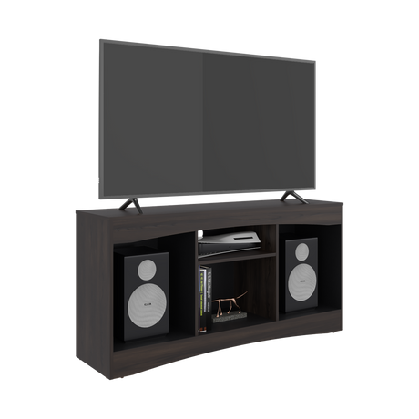Mesa para TV Fiorenzi Nogal y Wengue 139.2x70cm Para TV Hasta 55" Pulgadas con Tres Compartimientos - MUEBLES DE TV | Bylmo