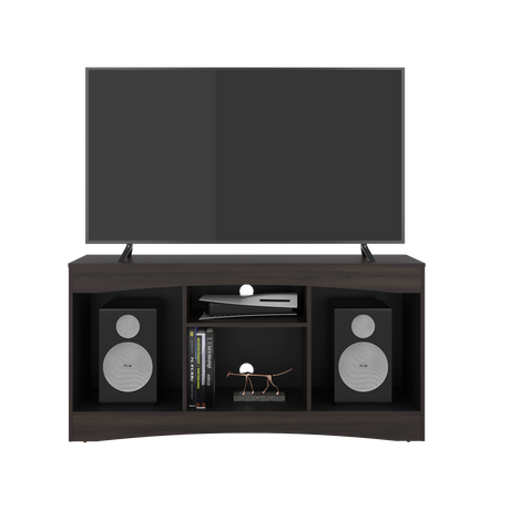 Mesa para TV Fiorenzi Nogal y Wengue 139.2x70cm Para TV Hasta 55" Pulgadas con Tres Compartimientos - MUEBLES DE TV | Bylmo