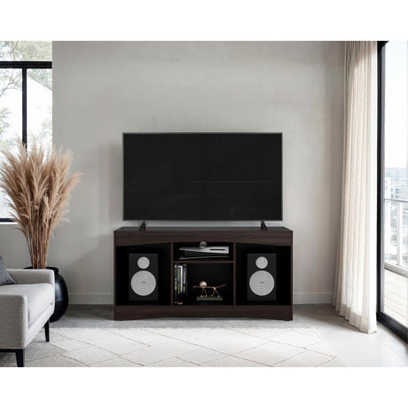 Mesa para TV Fiorenzi Nogal y Wengue 139.2x70cm Para TV Hasta 55" Pulgadas con Tres Compartimientos - MUEBLES DE TV | Bylmo