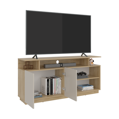 Mesa para TV Hope Fresno Europeo y Capri 150x70cm Para TV Hasta 65" Pulgadas con Cuatro Compartimientos - MUEBLES DE TV | Bylmo