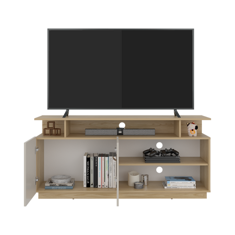 Mesa para TV Hope Fresno Europeo y Capri 150x70cm Para TV Hasta 65" Pulgadas con Cuatro Compartimientos - MUEBLES DE TV | Bylmo