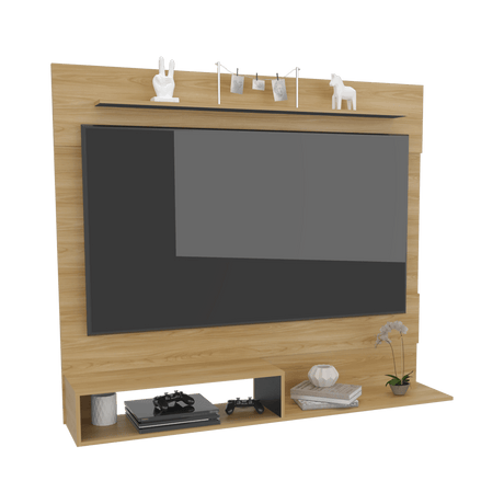 Panel de TV Beijing Fresno Europeo 16x24.4cm Para TV Hasta 70" Pulgadas con Tres Compartimientos - MUEBLES DE TV | Bylmo