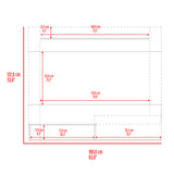 Panel de TV Beijing Fresno Europeo 16x24.4cm Para TV Hasta 70" Pulgadas con Tres Compartimientos - MUEBLES DE TV | Bylmo