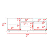 Rack de TV Pino Fresno Europeo 160x55cm Para TV Hasta 70" Pulgadas con Seis Compartimientos - MUEBLES DE TV | Bylmo
