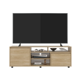 Rack de TV Pino Fresno Europeo 160x55cm Para TV Hasta 70" Pulgadas con Seis Compartimientos - MUEBLES DE TV | Bylmo