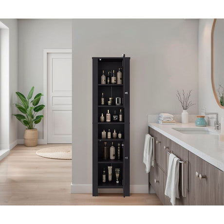 Mueble Auxiliar para Baño Vanessa Wengue 44.1x160.7cm con Tres Entrepaños y con Patas - OTROS MUEBLES PARA BANHO | Bylmo