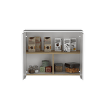 Mueble Superior de Cocina Soler Blanco y Macadamia 80x60cm Con Dos Puertas Push - To - Open y con Un Entrepaño - MUEBLES SUPERIORES DE COCINA | Bylmo