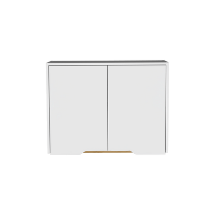 Mueble Superior de Cocina Soler Blanco y Macadamia 80x60cm Con Dos Puertas Push - To - Open y con Un Entrepaño - MUEBLES SUPERIORES DE COCINA | Bylmo