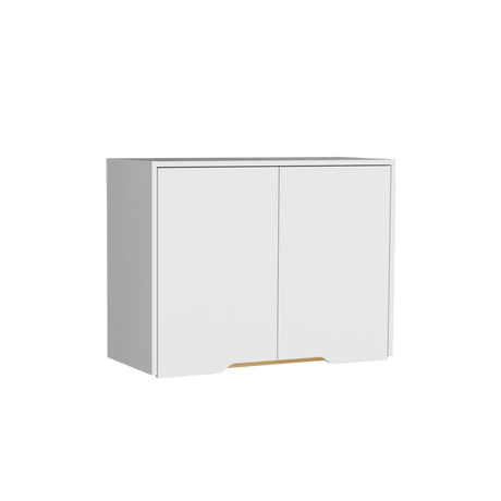 Mueble Superior de Cocina Soler Blanco y Macadamia 80x60cm Con Dos Puertas Push - To - Open y con Un Entrepaño - MUEBLES SUPERIORES DE COCINA | Bylmo