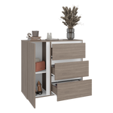 Cómoda Niza Bardolino y Blanco 100x91cm De Tres Hileras con Tres Cajones - CAJONERAS Y COMODAS | Bylmo