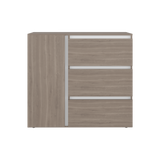 Cómoda Niza Bardolino y Blanco 100x91cm De Tres Hileras con Tres Cajones - CAJONERAS Y COMODAS | Bylmo