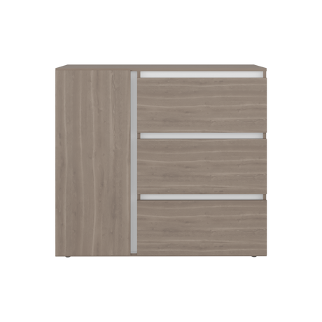 Cómoda Niza Bardolino y Blanco 100x91cm De Tres Hileras con Tres Cajones - CAJONERAS Y COMODAS | Bylmo