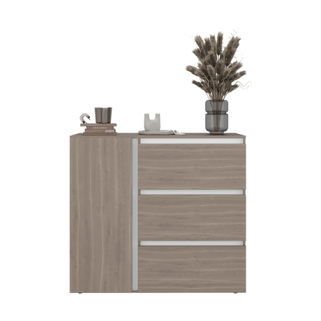 Cómoda Niza Bardolino y Blanco 100x91cm De Tres Hileras con Tres Cajones - CAJONERAS Y COMODAS | Bylmo