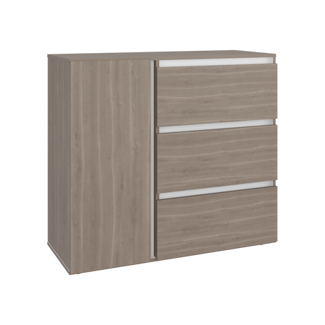 Cómoda Niza Bardolino y Blanco 100x91cm De Tres Hileras con Tres Cajones - CAJONERAS Y COMODAS | Bylmo