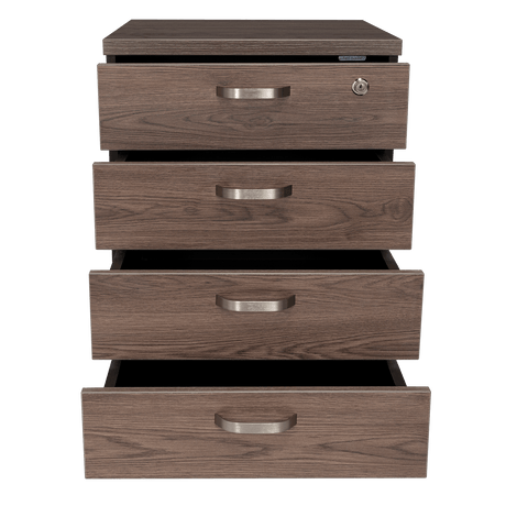 Archivador Home Office Coñac 47.5x71cm Carta con Ruedas con Tres Cajones y con Cerradura - ARCHIVADORES | Bylmo