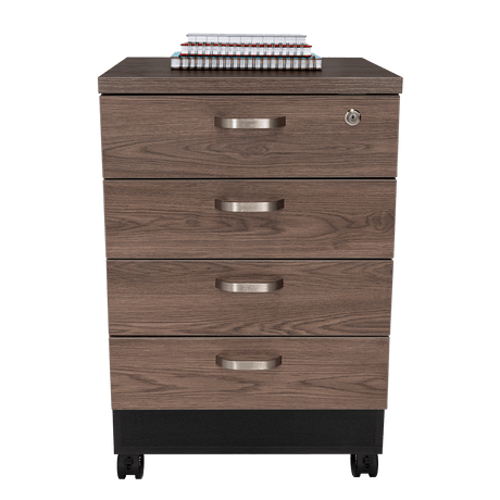 Archivador Home Office Coñac 47.5x71cm Carta con Ruedas con Tres Cajones y con Cerradura - ARCHIVADORES | Bylmo