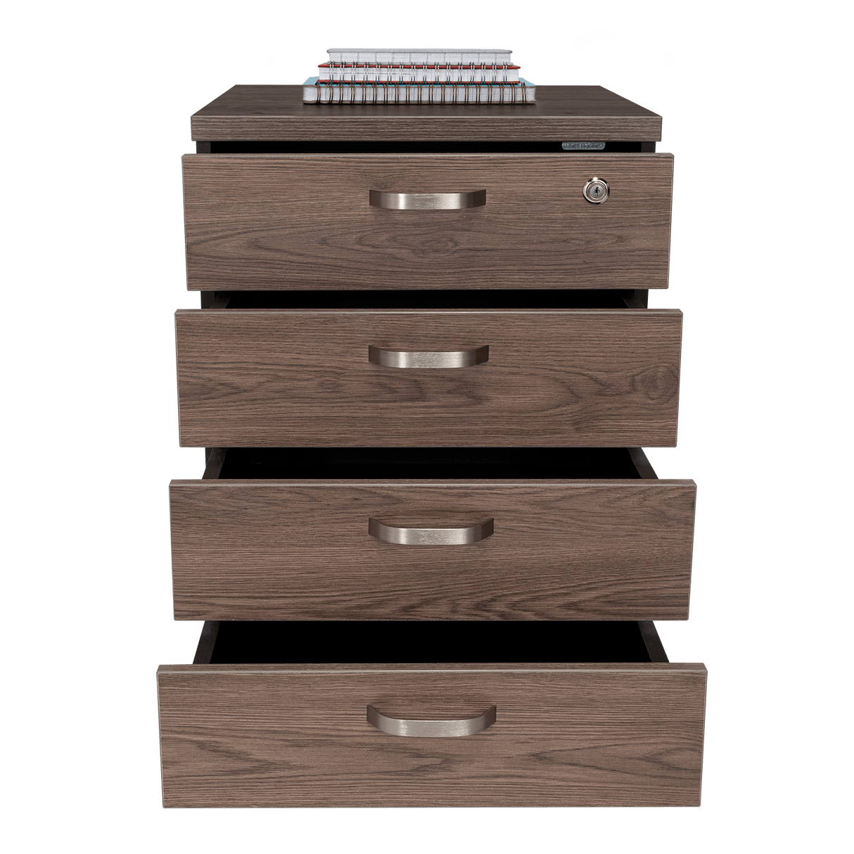 Archivador Home Office Coñac 47.5x71cm Carta con Ruedas con Tres Cajones y con Cerradura - ARCHIVADORES | Bylmo