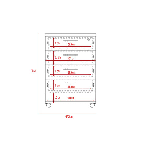 Archivador Home Office Coñac 47.5x71cm Carta con Ruedas con Tres Cajones y con Cerradura - ARCHIVADORES | Bylmo
