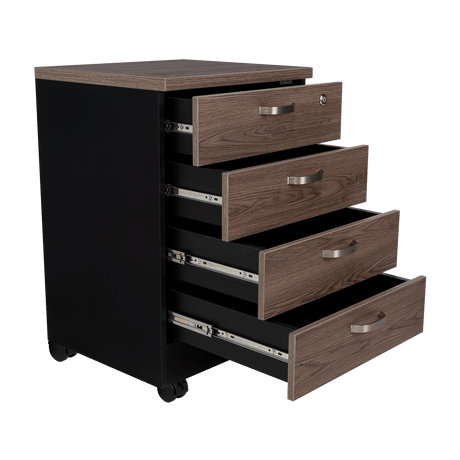 Archivador Home Office Coñac 47.5x71cm Carta con Ruedas con Tres Cajones y con Cerradura - ARCHIVADORES | Bylmo