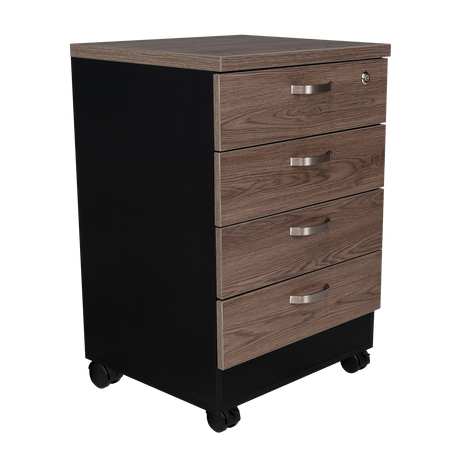 Archivador Home Office Coñac 47.5x71cm Carta con Ruedas con Tres Cajones y con Cerradura - ARCHIVADORES | Bylmo