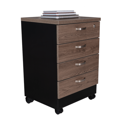Archivador Home Office Coñac 47.5x71cm Carta con Ruedas con Tres Cajones y con Cerradura - ARCHIVADORES | Bylmo