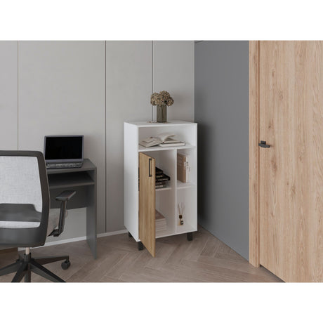 Archivador Bryce Blanco y Fresno Europeo 60x111.5cm Carta con Patas sin Cajones - ARCHIVADORES | Bylmo