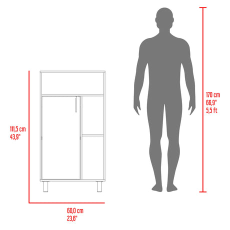 Archivador Bryce Blanco y Fresno Europeo 60x111.5cm Carta con Patas sin Cajones - ARCHIVADORES | Bylmo