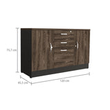 Archivador Home Office Coñac 120x75cm Carta con Tres Cajones y con Cerradura - ARCHIVADORES | Bylmo
