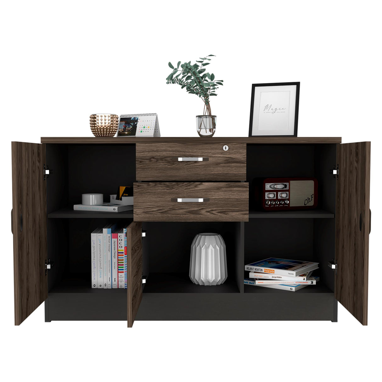 Archivador Home Office Coñac 120x75cm Carta con Tres Cajones y con Cerradura - ARCHIVADORES | Bylmo