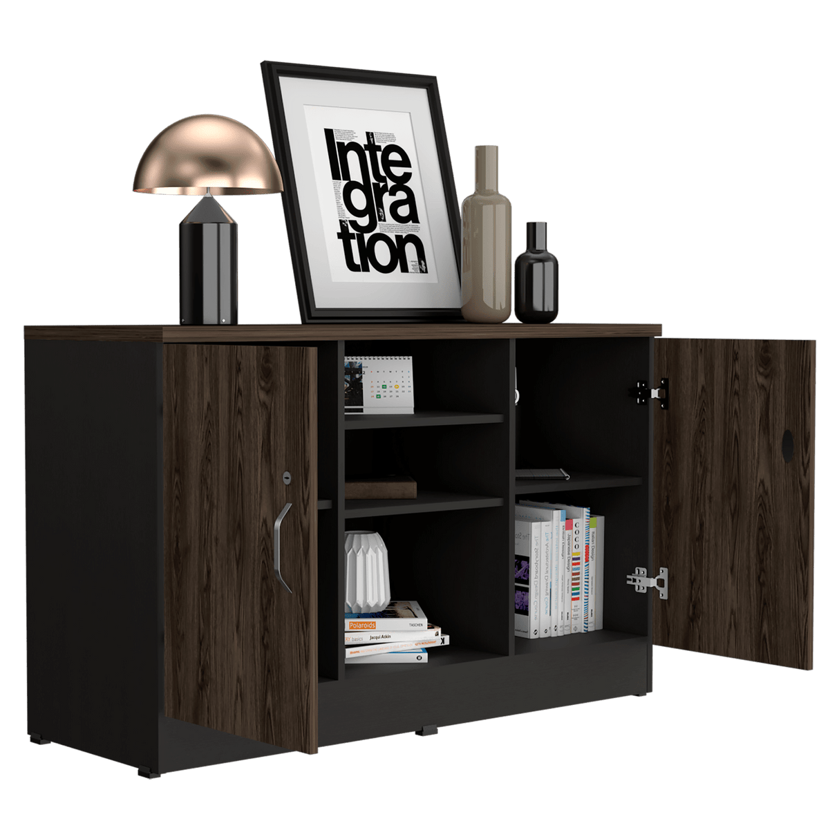 Archivador Home Office Coñac 120x75.7cm Carta sin Cajones y con Cerradura - ARCHIVADORES | Bylmo