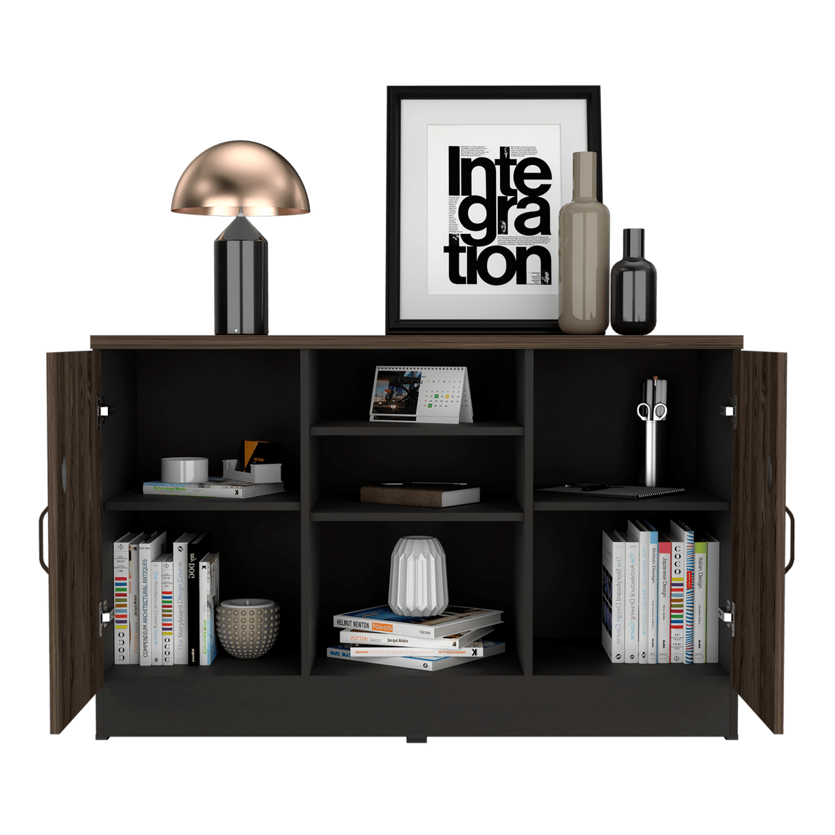 Archivador Home Office Coñac 120x75.7cm Carta sin Cajones y con Cerradura - ARCHIVADORES | Bylmo