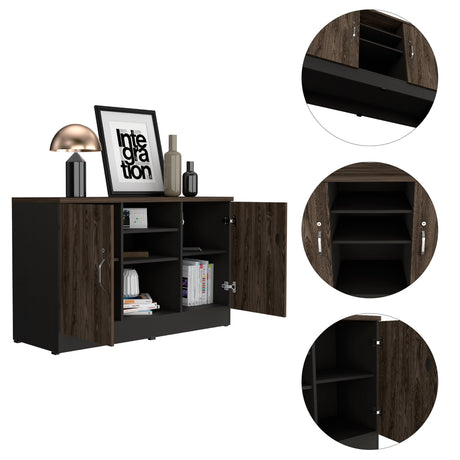 Archivador Home Office Coñac 120x75.7cm Carta sin Cajones y con Cerradura - ARCHIVADORES | Bylmo