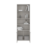 Biblioteca Lisa Cemento 63x180cm Rectangular con Cuatro Entrepaños y con Cinco Compartimientos - BIBLIOTECAS Y ESTANTERIAS | Bylmo