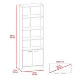 Biblioteca Lisa Cemento 63x180cm Rectangular con Cuatro Entrepaños y con Cinco Compartimientos - BIBLIOTECAS Y ESTANTERIAS | Bylmo