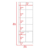 Biblioteca Lisa Cemento 63x180cm Rectangular con Cuatro Entrepaños y con Cinco Compartimientos - BIBLIOTECAS Y ESTANTERIAS | Bylmo