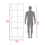 Biblioteca Lisa Cemento 63x180cm Rectangular con Cuatro Entrepaños y con Cinco Compartimientos - BIBLIOTECAS Y ESTANTERIAS | Bylmo