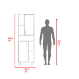 Estantería Bryce Blanco y Fresno Europeo 60x190cm Rectangular con Cuatro Entrepaños y con Nueve Compartimientos - BIBLIOTECAS Y ESTANTERIAS | Bylmo