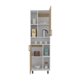 Estantería Bryce Blanco y Fresno Europeo 60x190cm Rectangular con Cuatro Entrepaños y con Nueve Compartimientos - BIBLIOTECAS Y ESTANTERIAS | Bylmo