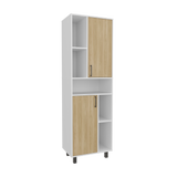 Estantería Bryce Blanco y Fresno Europeo 60x190cm Rectangular con Cuatro Entrepaños y con Nueve Compartimientos - BIBLIOTECAS Y ESTANTERIAS | Bylmo