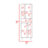 Estantería Bryce Blanco y Fresno Europeo 60x190cm Rectangular con Cuatro Entrepaños y con Nueve Compartimientos - BIBLIOTECAS Y ESTANTERIAS | Bylmo