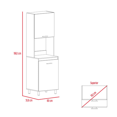 Alacena Gante Rovere 60x198.1cm con Dos Puertas y con Patas - ALACENAS Y MUEBLES MICROONDAS | Bylmo