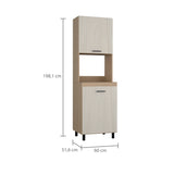 Alacena Gante Rovere 60x198.1cm con Dos Puertas y con Patas - ALACENAS Y MUEBLES MICROONDAS | Bylmo