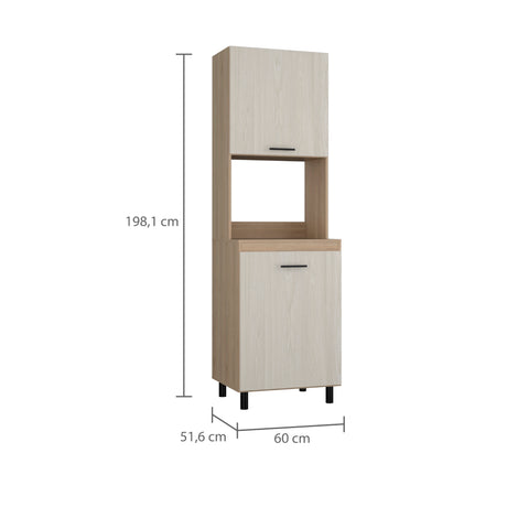 Alacena Gante Rovere 60x198.1cm con Dos Puertas y con Patas - ALACENAS Y MUEBLES MICROONDAS | Bylmo