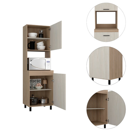 Alacena Gante Rovere 60x198.1cm con Dos Puertas y con Patas - ALACENAS Y MUEBLES MICROONDAS | Bylmo